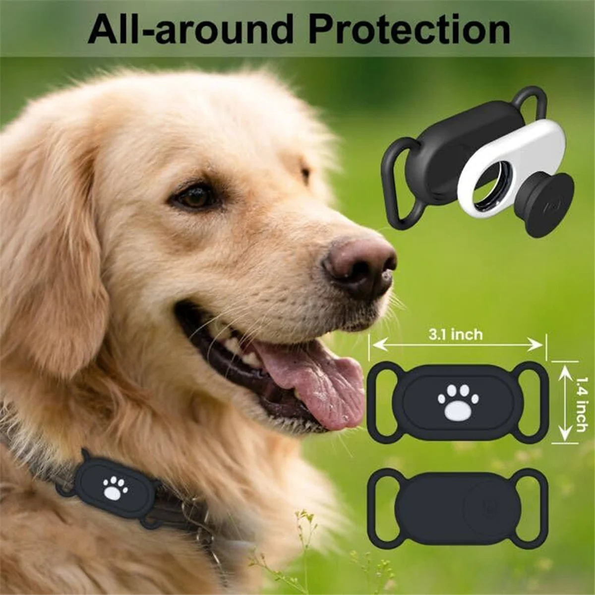 Soporte para collar de perro, paquete de 2 fundas de silicona antipérdida impermeables para Galaxy Smart Tag 2 para collares para perros y gatos