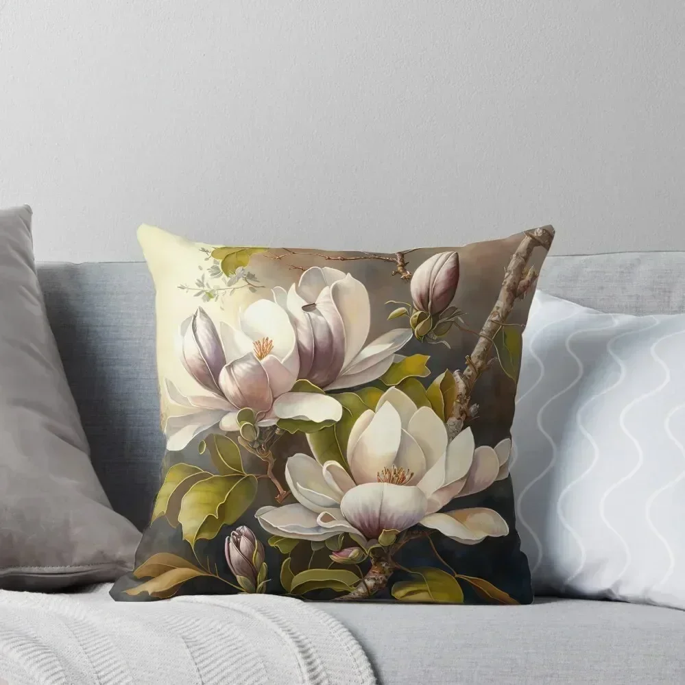 

Magnolia Flowers Throw Pillow Decorative Cushions Sofa Cushion Sofa Cover Sofa Cushion Cover pillow