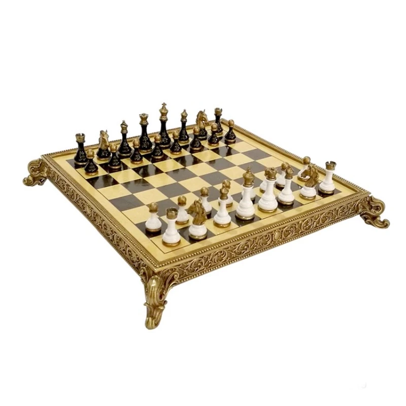 Classical home decoration ornaments Soft decoration Living room study ornaments Ceramic with copper chess