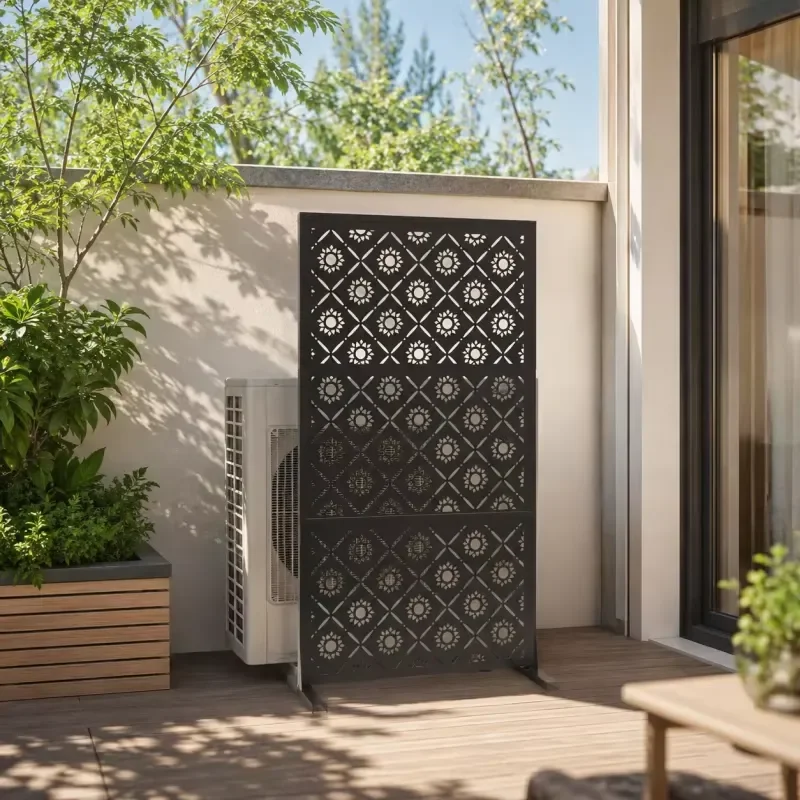 Custom 6ft Galvanized Steel Patio Privacy Screen Hide Trash Cans Outdoor Privacy Fence Panel Air Conditioner Fence