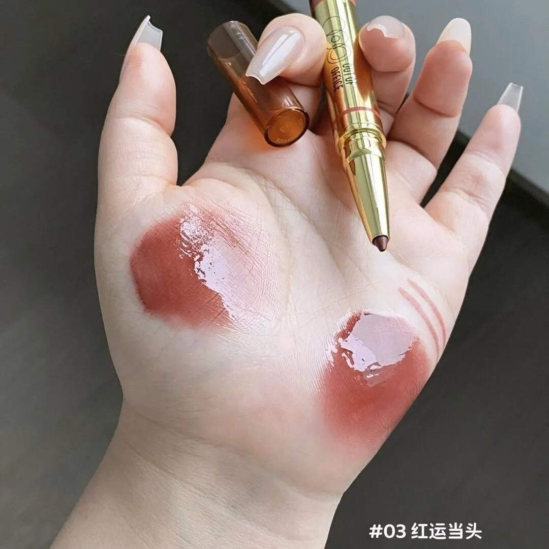 OUT OF OFFICE double-headed mirror solid lip gloss lips liner matte long-lasting lipstick lip plumper outline lipliner cosmetics