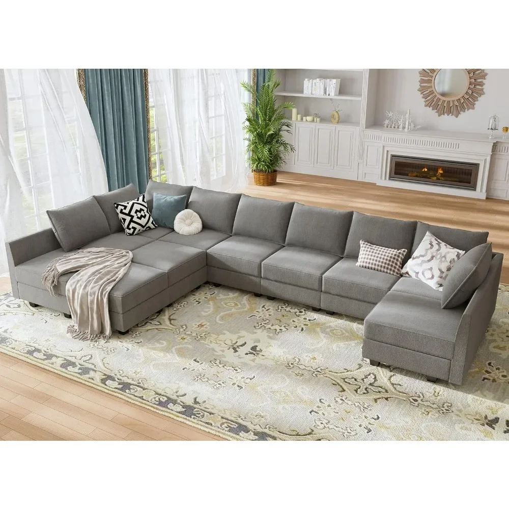 Fashion Convertible Sectional Sofa Couch With Chaise, Convertible U Shaped Modular Sofa Sectional Modular Couch