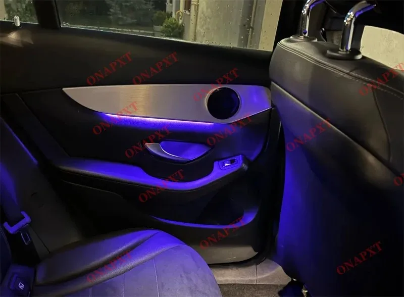 Für Benz C W205 GLC X253 Umgebungslicht Air Vent 4D Rotierenden Hochtöner LED Licht Turbine Lüftungsschlitze Lautsprecher Abdeckung