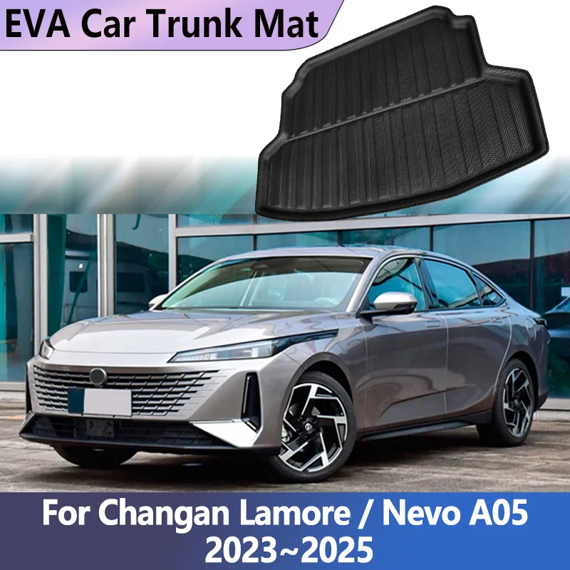 

Коврик в багажник автомобиля из ЭВА для Changan Lamore Nevo A05 2023 ~ 2025, водонепроницаемый коврик против грязи, коврик для багажника, подушечки для хранения, аксессуары
