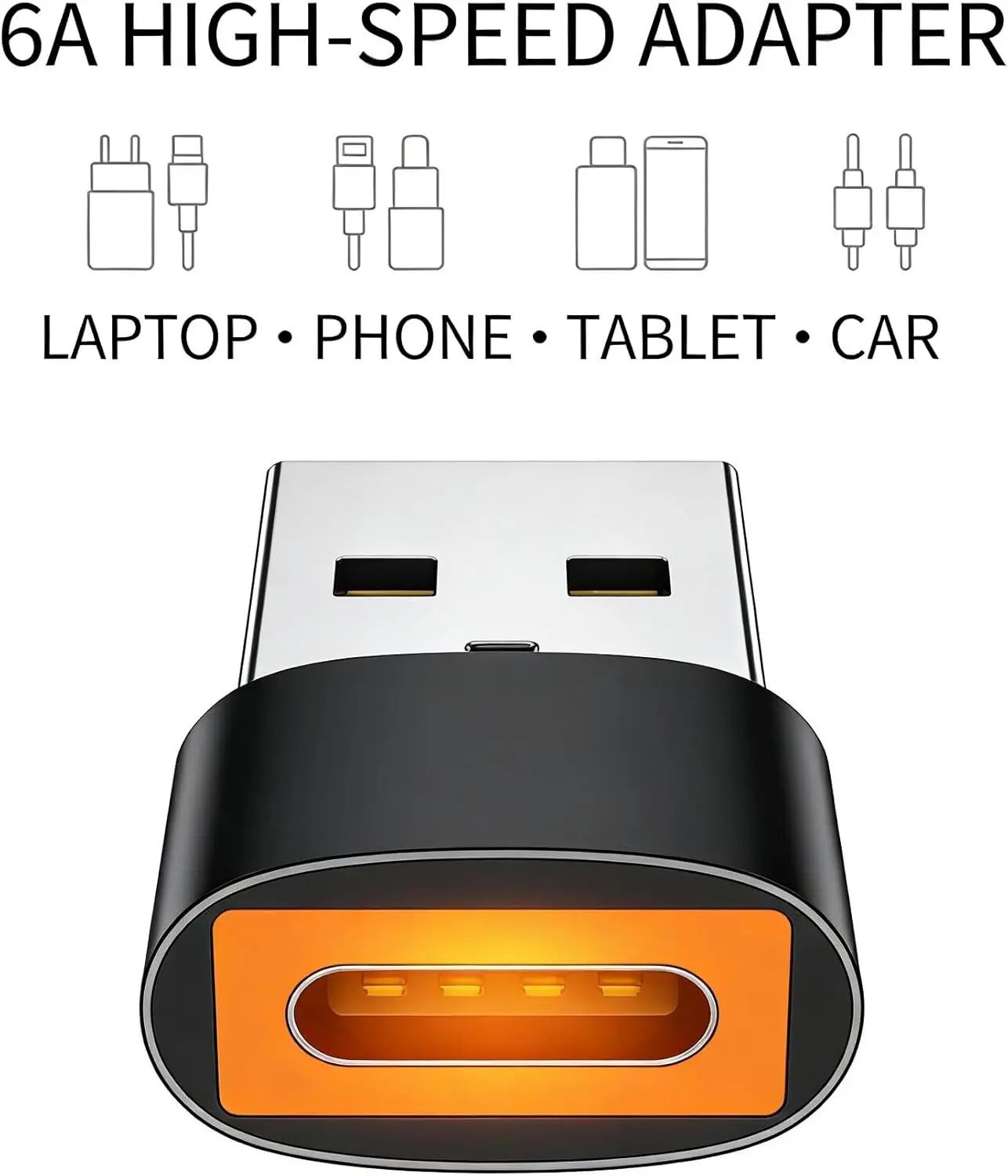 USB 3.0 Type C to USB A OTG Adapter 10A Fast Charging Converter for MacBook iPad Huawei Xiaomi Samsung Kit Set Case