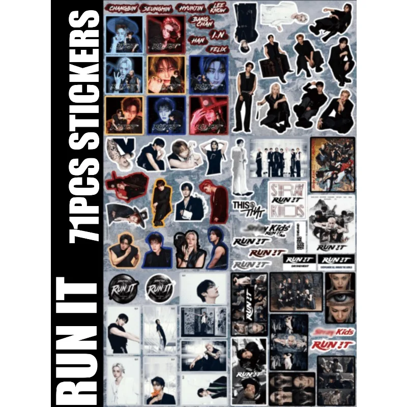 SKZ 71pcs  Waterproof Sticker Set – “THIS & THAT” “RUN IT” K-POP Doodle Decals  Perfect Gift for STAY view 5