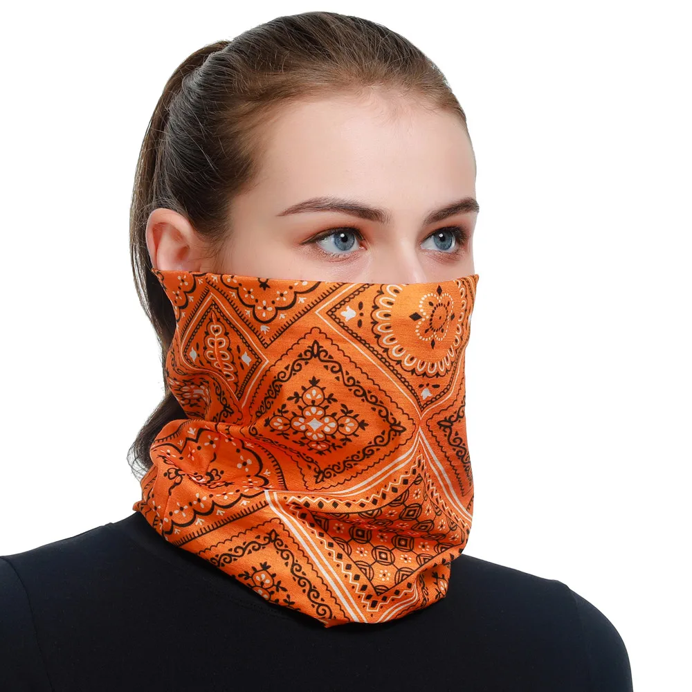 Multi Use Sports Headband Paisley Pattern Design Seamless Face Bandana Cycling Head Scarf Balaclava Tubular Kerchief For Women