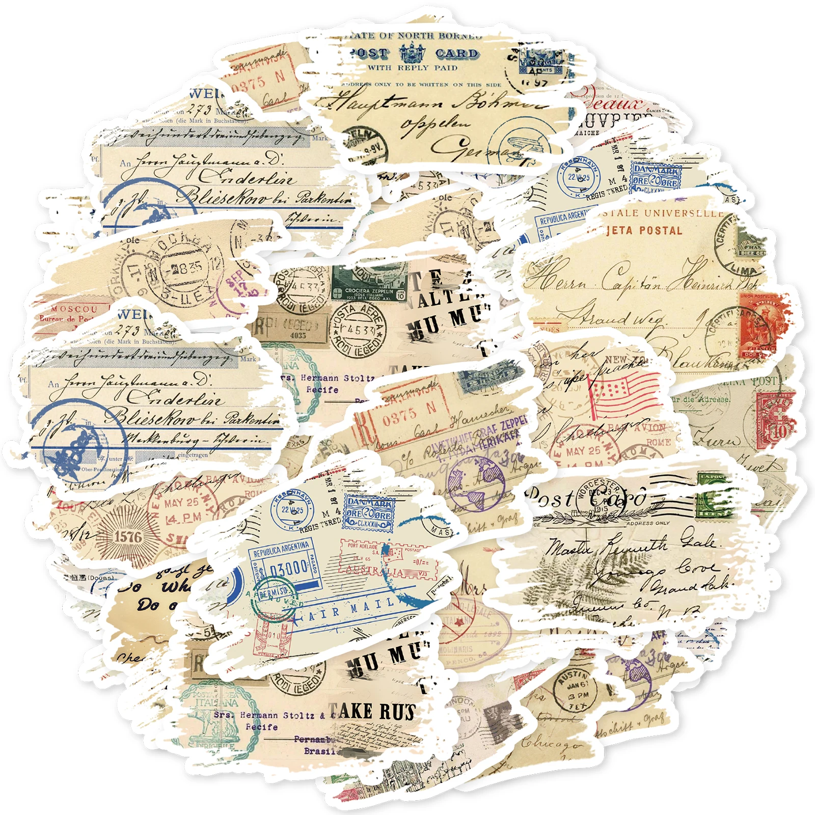 

Etori Life Vintage Distressed English Old Paper Journal Stickers 30Pcs, Decorative Stickers with Text and Ticket Designs Suitable for Laptops, Suitcases, Water Bottles, Photo Albums, Bicycles, Office Decoration Accessories, Handmade Scrapbooking Supplies,