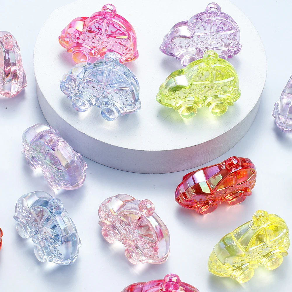5 Stück 36*44MM Gemischte Farben Große Transparente Farbverlauf-Acryl-Autoanhänger für Handarbeiten DIY Schmuckzubehör – Detail 7