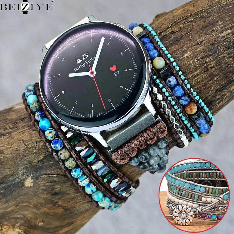 For Samsung galaxy watch 7 6 5 4 44mm 40 strap Women weave watchband bohemia For huawei watch gt 4 3 2 2e 20mm 22mm watch strap