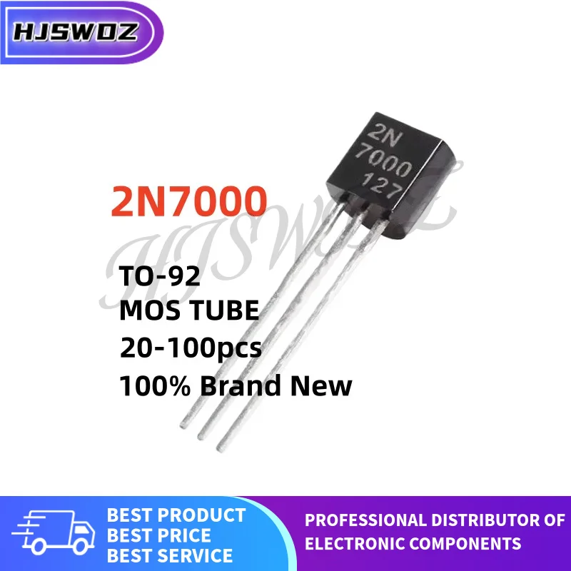20~100Pcs 2N7000 2N 7000 TO-92 Small Signal MOSFET N-Channel Field effect Transistor 100% NEW