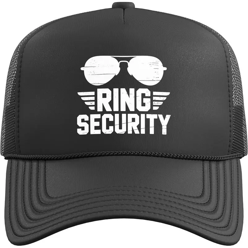 Ring Security Art for Boys Kids Men Ring Bearer Wedding Trucker Hat with Adjustable Mesh Back