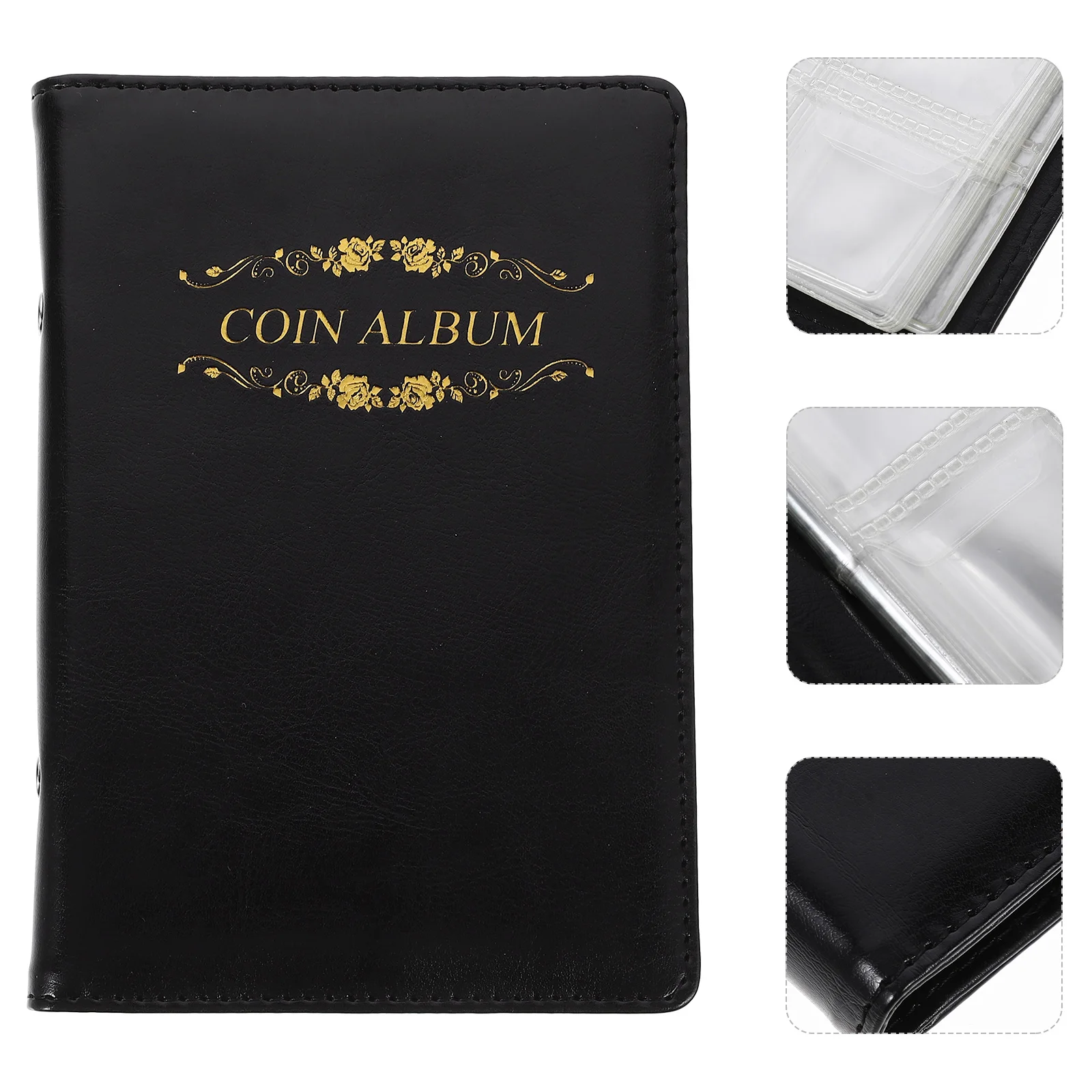 

Coin Collection Book Commemorative Display Decorative Holder Favorite Coins Storage Black Organizer