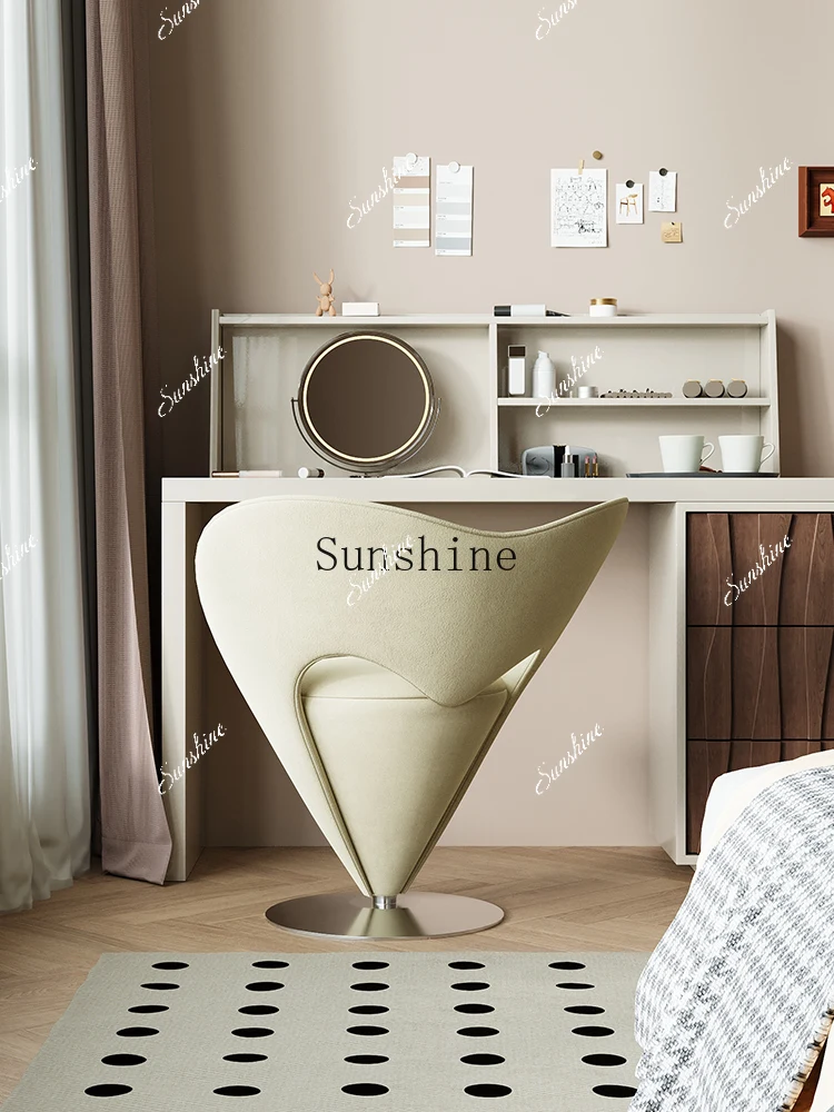 Modern simple light luxury high-end girls bedroom dresser stool rotatable chair  FT