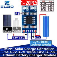 1~20PCS MPPT Solar Charge Controller 1A 4.2V 3.7V 18650 LiPo Li-ion Lithium Battery Module SD05CRMA Solar Panel Battery Charging