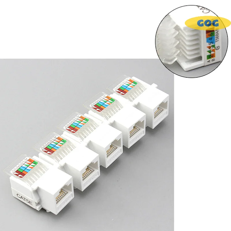 10 Pcs * RJ-45 CAT5e Network Module Panel  Keystone Jack Ethernet Network Keystone JackClip Module Wall Plug Connector Cat5