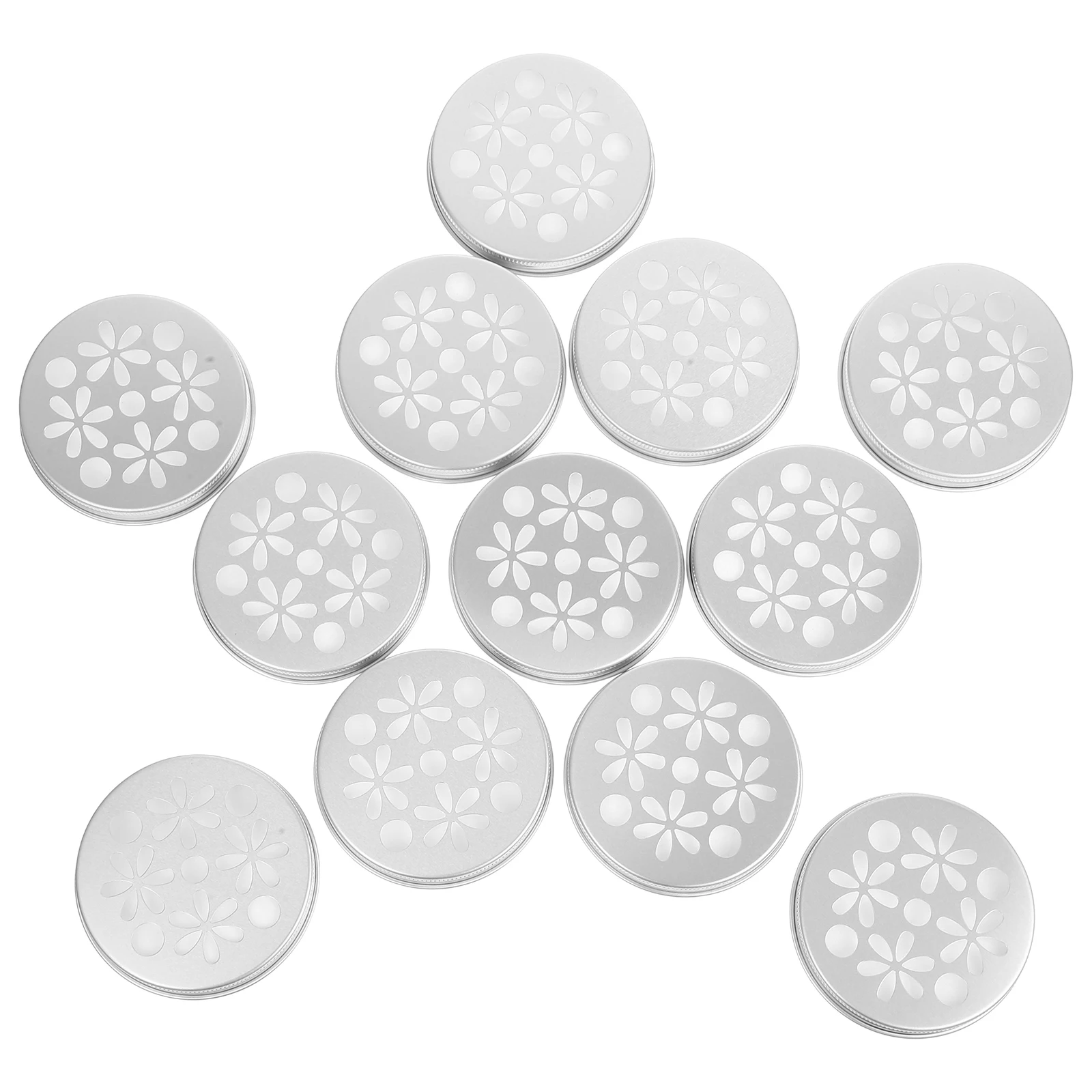 

12pcs Mason Jar Lids Floral Grid 68 Teeth 13mm Aluminum Reusable Vase Holder Storage Supplies Metal Arrangement