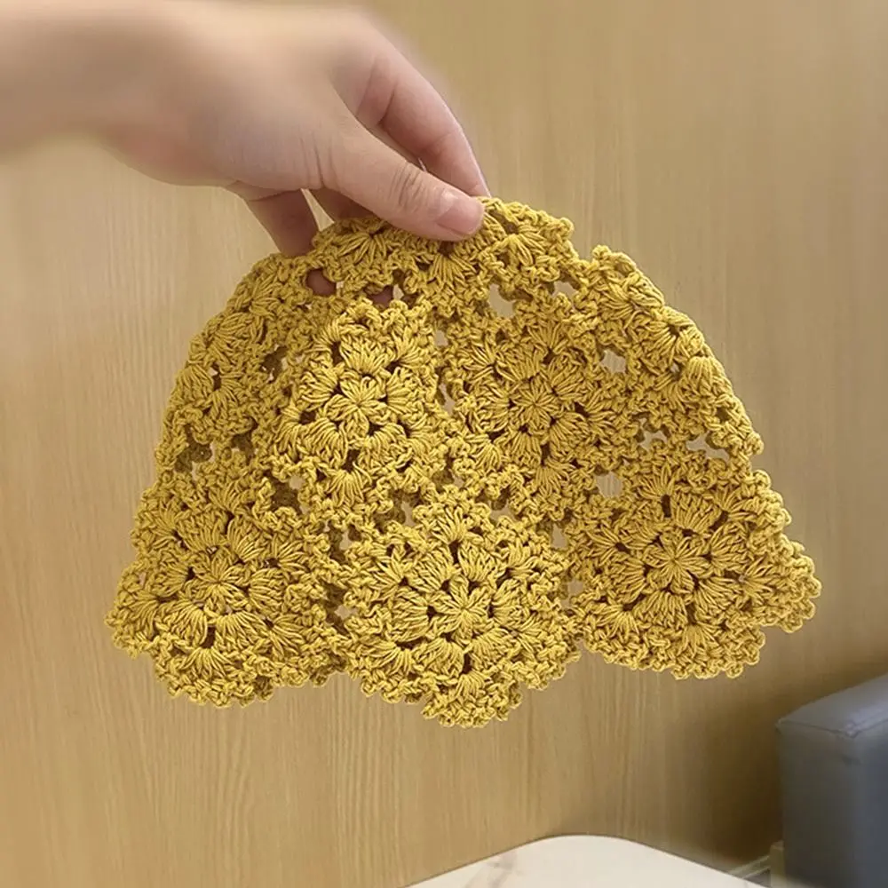 

Breathable Hollowed Out Knitted Hat Lace Casual Beret Cap Fashion Summer Skullies Hat for Women
