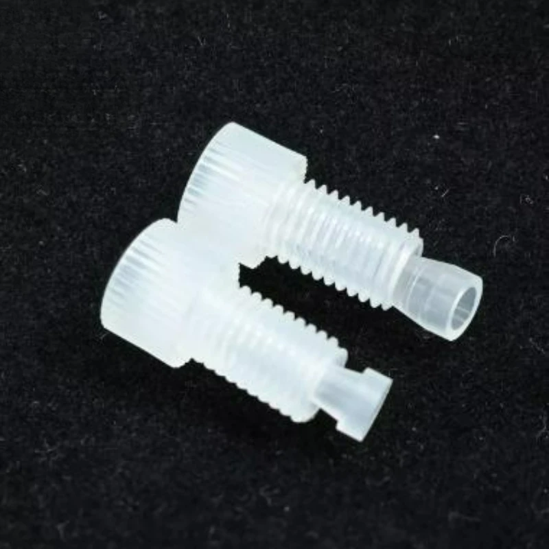1 Sets PP Inverted Cone Joint Pressure Ring Two-piece Set 1/4-28NFT M6 PTFE Hard Pipe Joint Can Be Customized