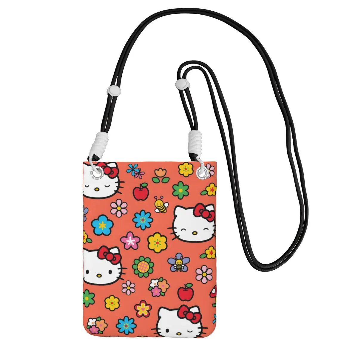 

Custom Hello Kitty Carry A Mobile Phone Bag Diagonally Women Men Cat Shoulder Crossbody Bag Detachable Shoulder Strap City Walk