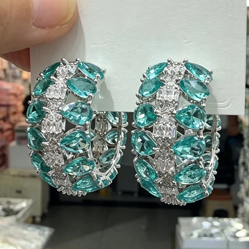 c-shape-hoop-earrings-for-women-green-pink-white-zircon-earrings-elegant-jewelry