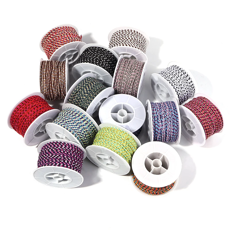 25M/Roll Colorful Cotton Thread  Rope Four-Strand Braided Twist Cord for Jewelry Making DIY Bracelet Decoration Lanyard Supplies