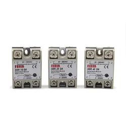 Solid State Relay SSR-10DA SSR 25DA SSR-40DA Ac Dc Converter Input 3-32VDC Power Supply Load 24-380VAC 10DA 25DA 40DA 12V Relay