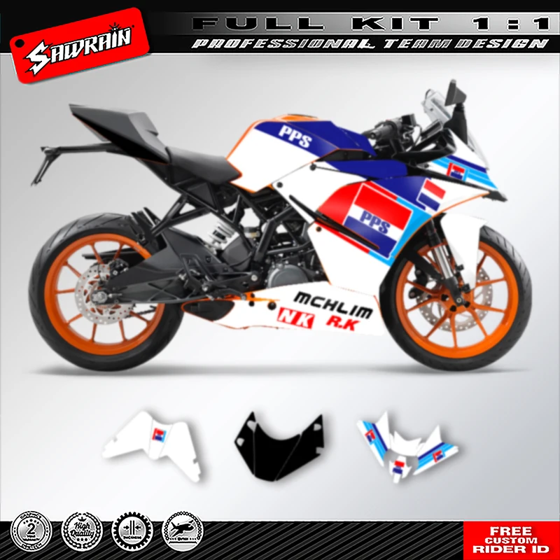

Sawrain Motorcycle Graphics Backgrounds Decals Stickers Kit Number Name Custom For KTM RC250 390 2014 2015 2016 001