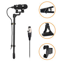 FREEBOSS 3 Pin Mini Violin Microphone with Clip Portable Hypercardioid Condencer Music Instrument Teaching Wired Mic IM-22-L5