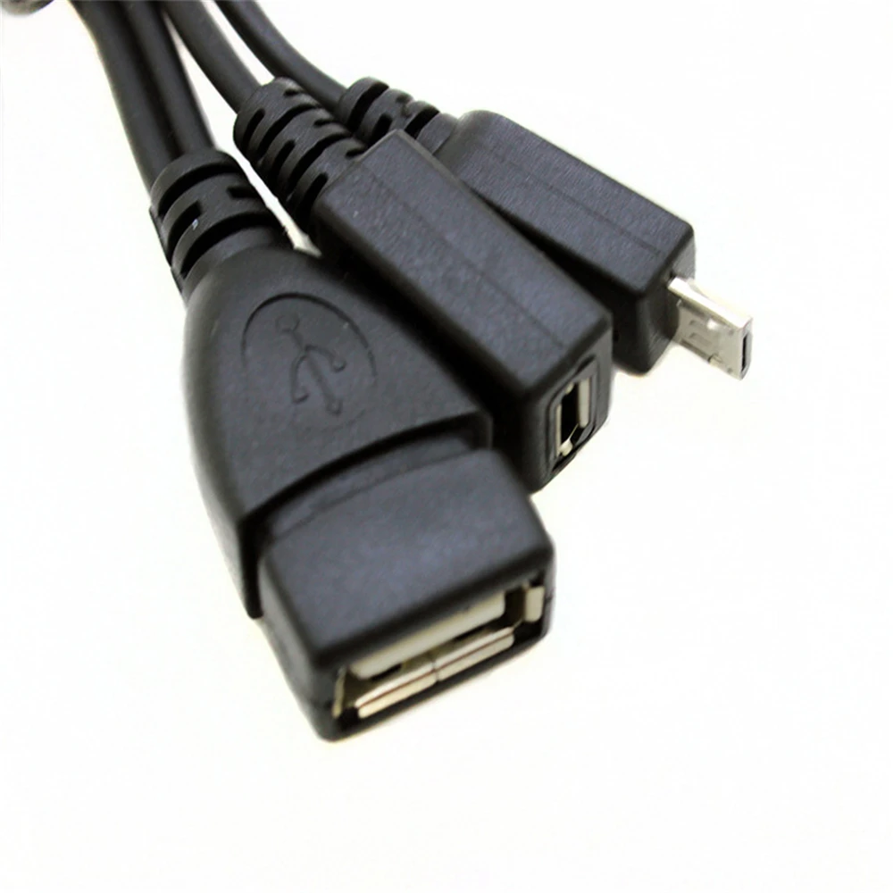Male Female 2-in-1 Micro USB USB OTG Power Cable OTG Cable USB Adapter Y Splitter Data Cable