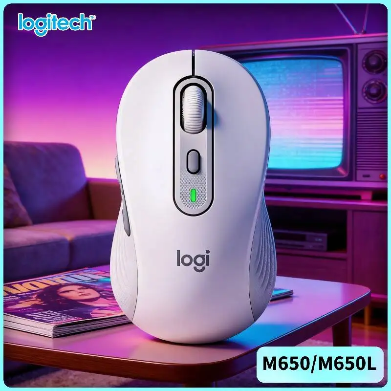 Logitech M650/M650L Wireless Ergonomic Mouse - 90% Reduced Noise, Advanced Optical Sensor, Rubber Side Grips, 24-Month Battery