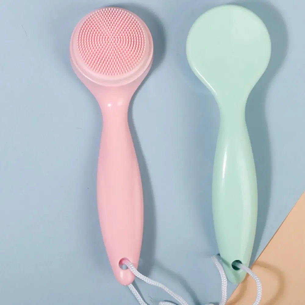 Manual Silicone Cleansing Brush Multifunctional Exfoliating Silicone Long Handle Cleansing Brush Clean Pores Blackhead Remover