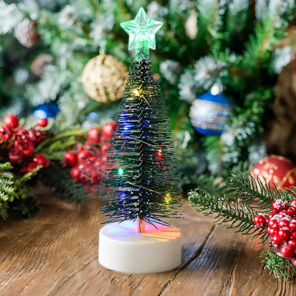 

3 PCS Desktop Miniature Christmas Trees, LED Mini Christmas Tree with LED String Lights, Artificial Snow Tabletop Small Xmas Tre