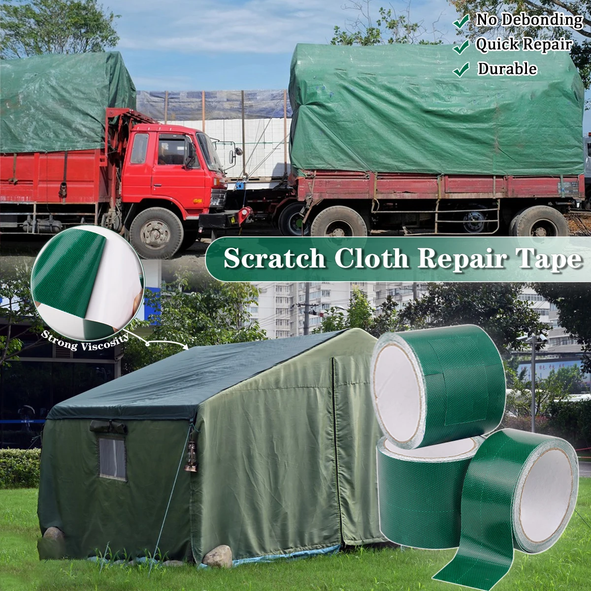 

1PCS Tarpaulin Tape Scrape-Repair Tape Strong Adhesive Waterproof Durable Tape Self-Adhesive Cloth/Sunshade/Tent Quick Repair