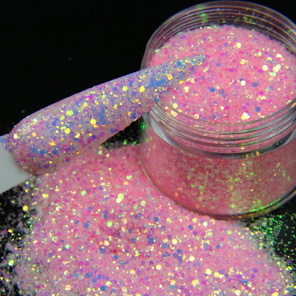 

10g UV Color Changing Glitter Mixed Nail Art Powder Colorful Chunky Nail Sequins Holographic Glitter Nail Art Decoration DIY