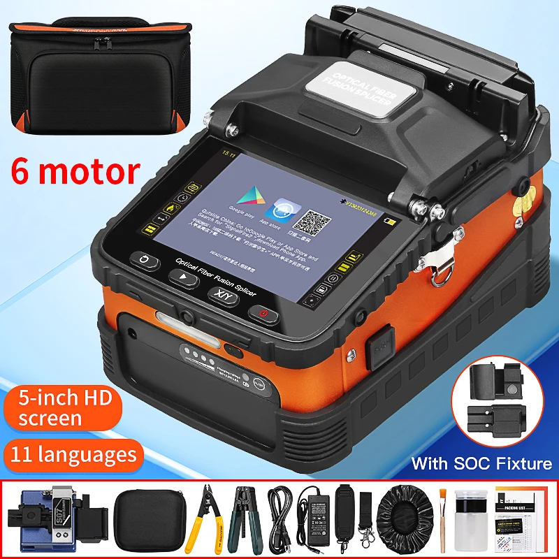 COMPTYCO AI-5 Pro/AI-9/AI-20/AI-30 Fiber Optic Fusion Splicer FTTH Multilingual 6 Motors Automatic Optical Fiber Fusion Machine