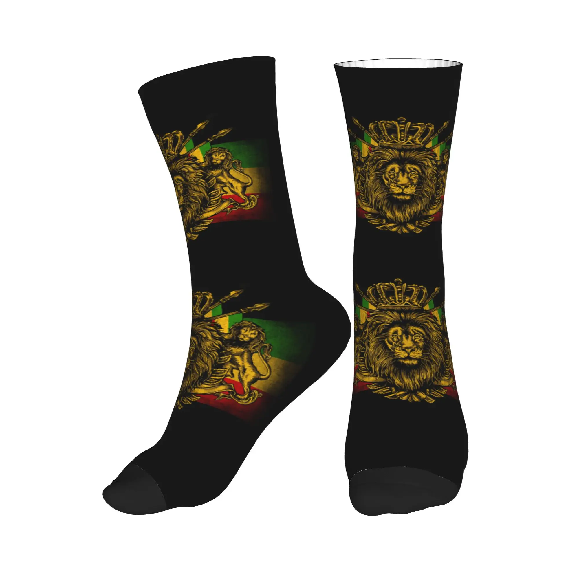 

Носки унисекс с 3D-принтом Rastafarian Rasta Lion для мужчин и женщин, модные носки с флагом Ямайки