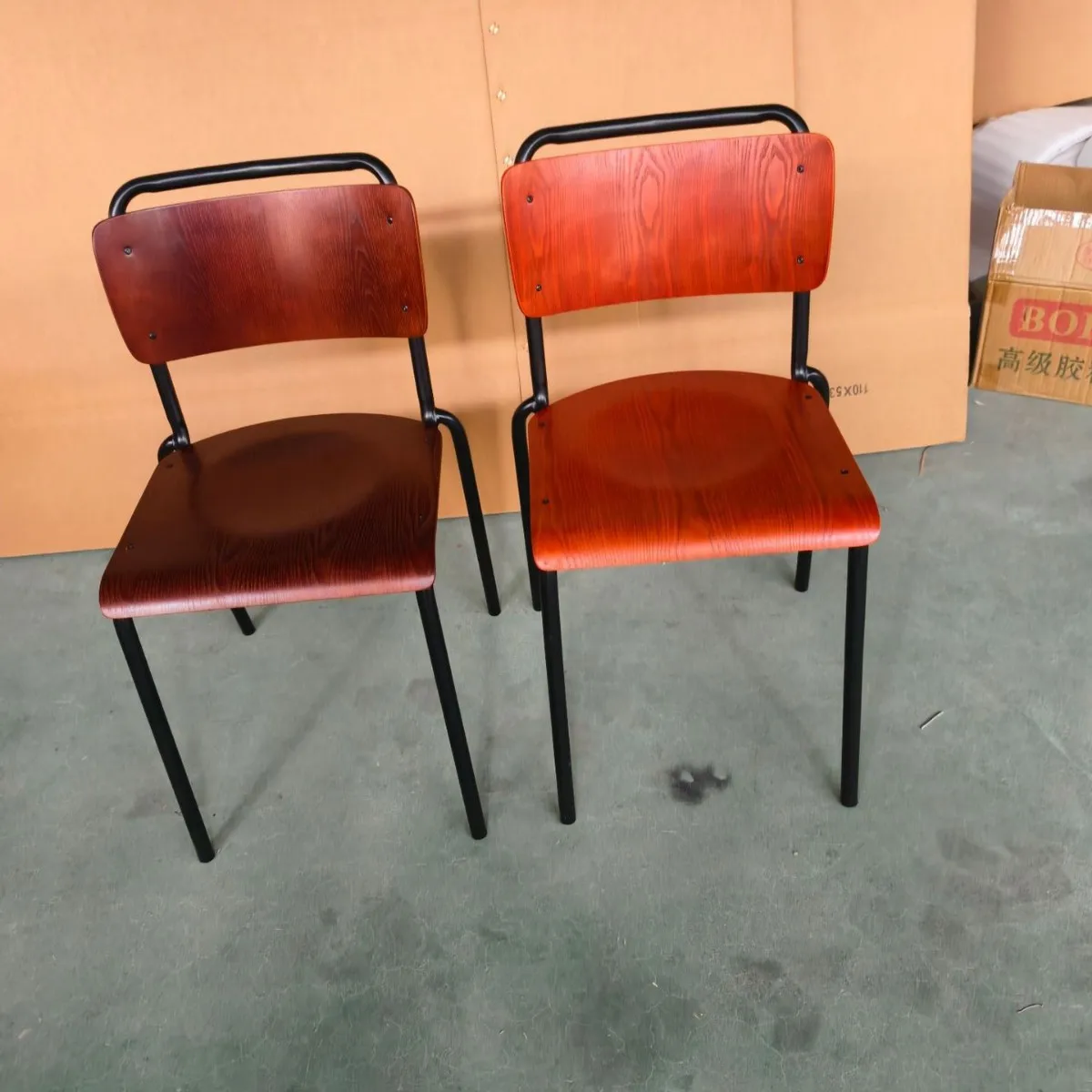 Wrought iron chair, dining chair for home use, stool solid wood, desk back chair, stackable