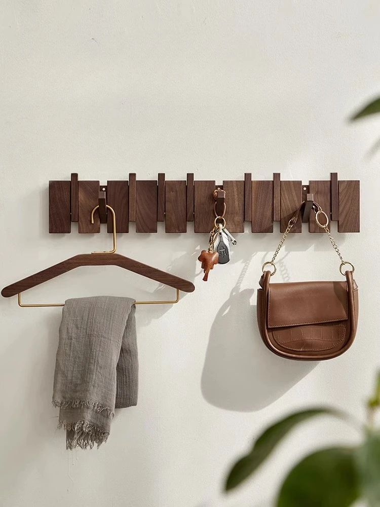 Hanging clothes hook, wall hanging, entering the door, perforated solid wood creative piano keys, clothes hook