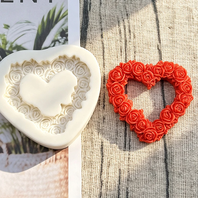 Rose Heart Silicone Sugarcraft Mold Resin Tools Cupcake Baking Mould Fondant Cake Decorating Tools