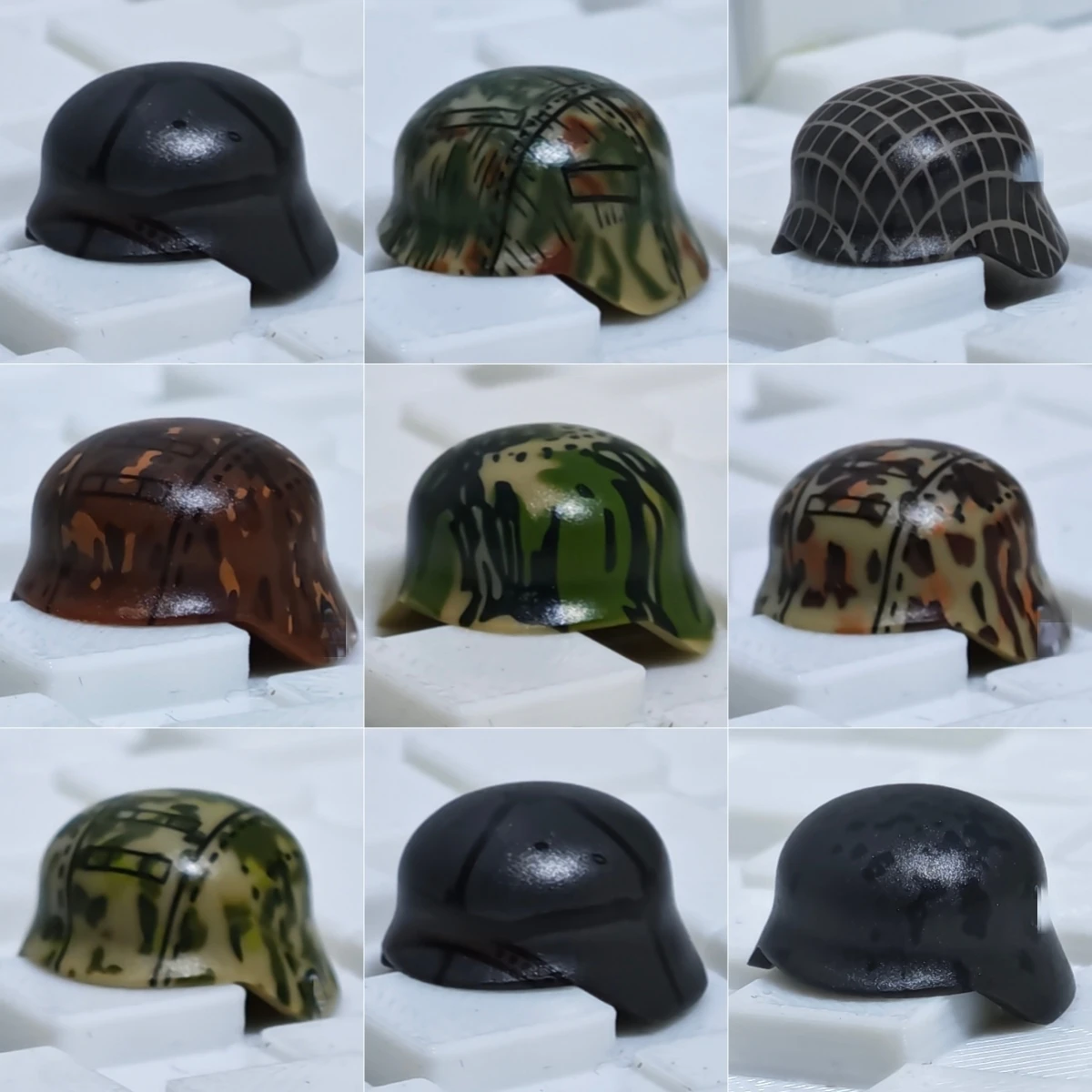 WW2 US Soviet British German Soldier Figures Helmet M1ssh40 M3 Beret Military Accessories Building Blocks Toys For Children