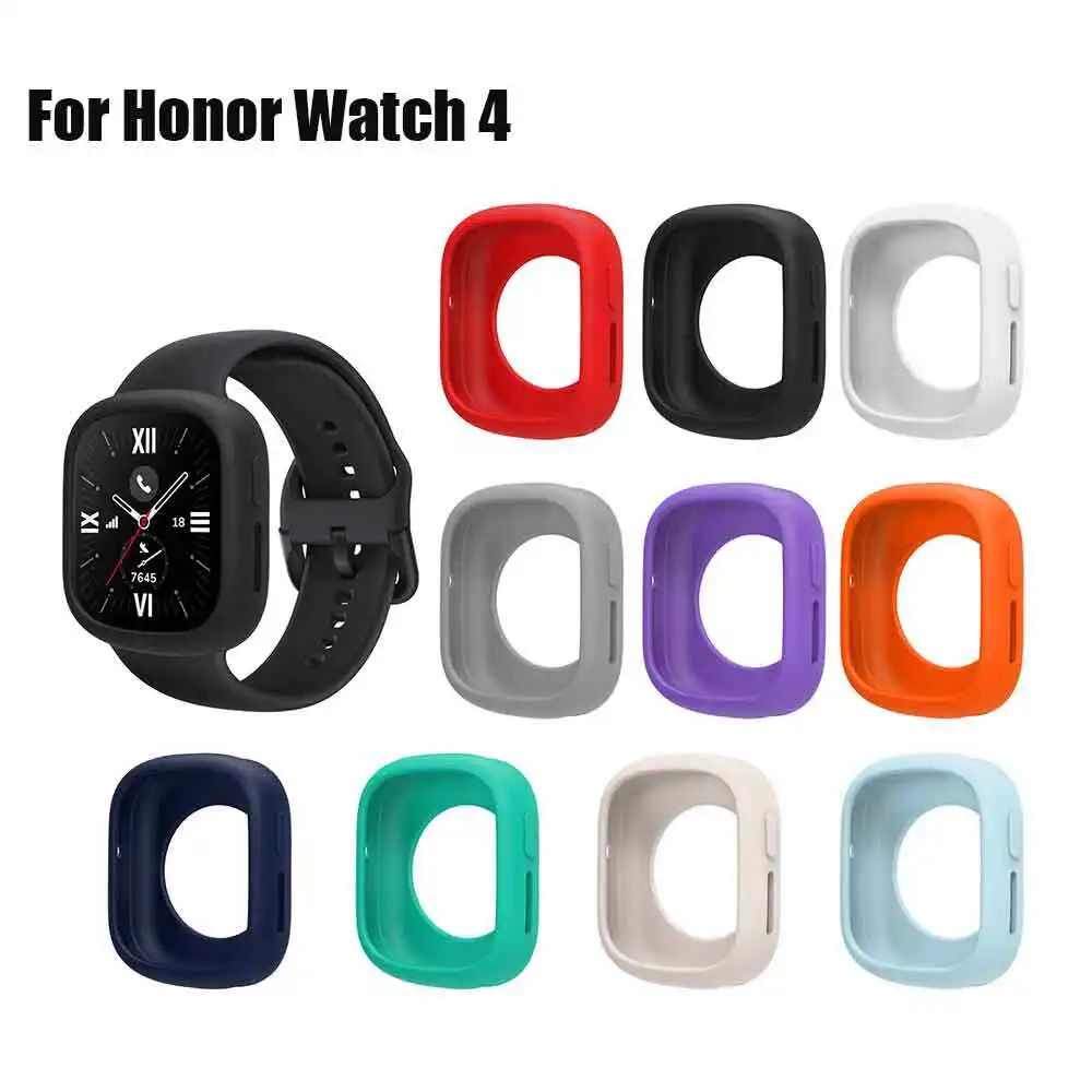 Candy Silicone Protector Case For Honor Watch 4,Anti-Scratch Screen Protective Shell Cover For Honor Watch 4 Bumper Accessories