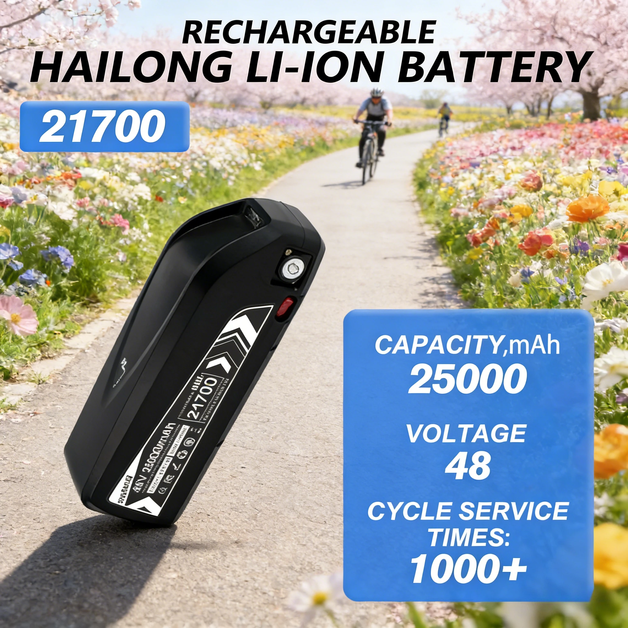 

21700 48V Hailong E-Bike Battery 48V 25AH lithium Ion Battery for Electric Bicycle E-Bike 500W 750W 1000W 1500W Motor Battery