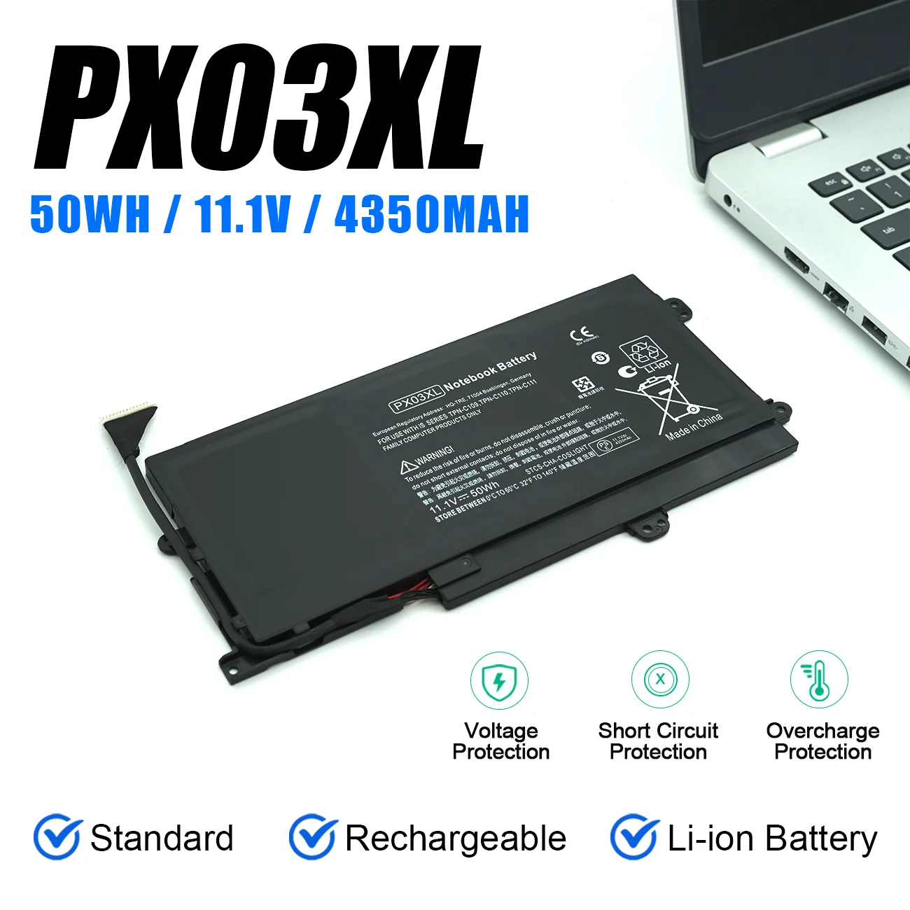 Nueva batería de ordenador portátil PX03XL para HP Envy M6 M6-1101sg M6-1105DX M6-1188CA M6-K M6-N010DX M6-k025dx TPN-C109 C110 C111 HSTNN-IB4P