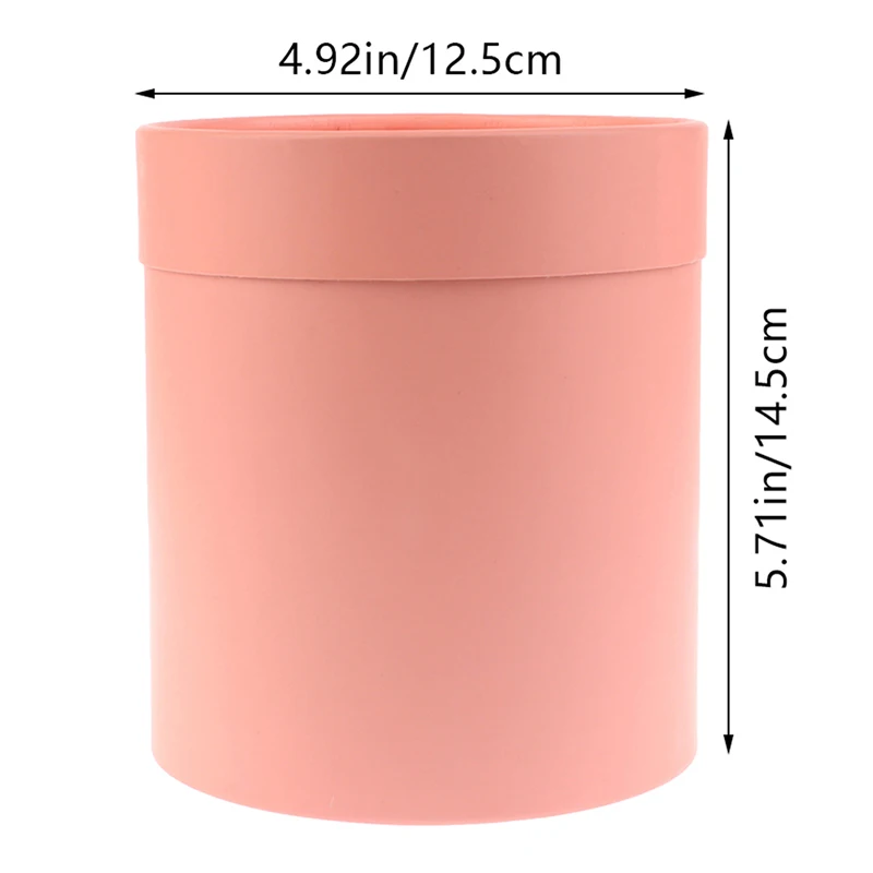 14x15cm Round Flower Paper Boxes Lid Hug Bucket Florist Gift Packaging Box Portable Gift Candy Bar Boxes Party Wedding Supply