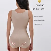 New Bodysuit Shapewear with Zipper Belt Women Tummy Control Fajas Body Shaper Waist Trainer Slimming Cincher Corset Tops 6