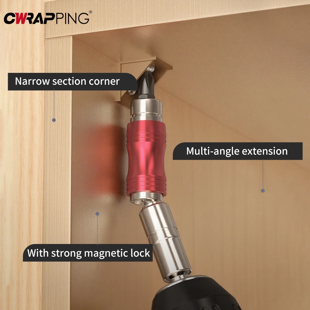 1 unidad de broca de tornillo magnético pivotante de 1/4 ", soporte de punta, destornillador, herramienta de carpintería, guía de bloqueo de cambio rápido, herramienta de extensión de broca