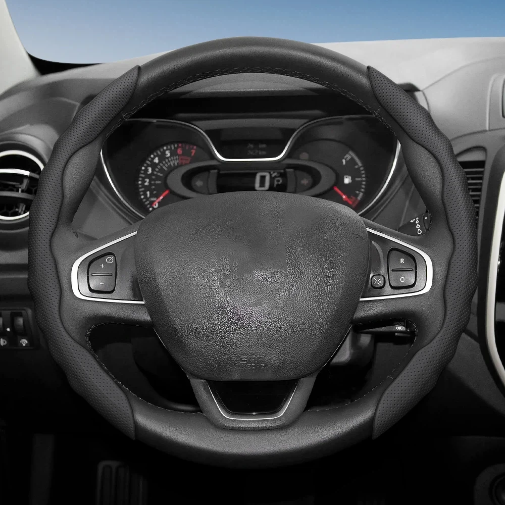 for Renault Steering Wheel Breathable Leather Megane 3 2 Clio 4 Captur Kadjar Scenic Twingo Kangoo Koleos Laguna