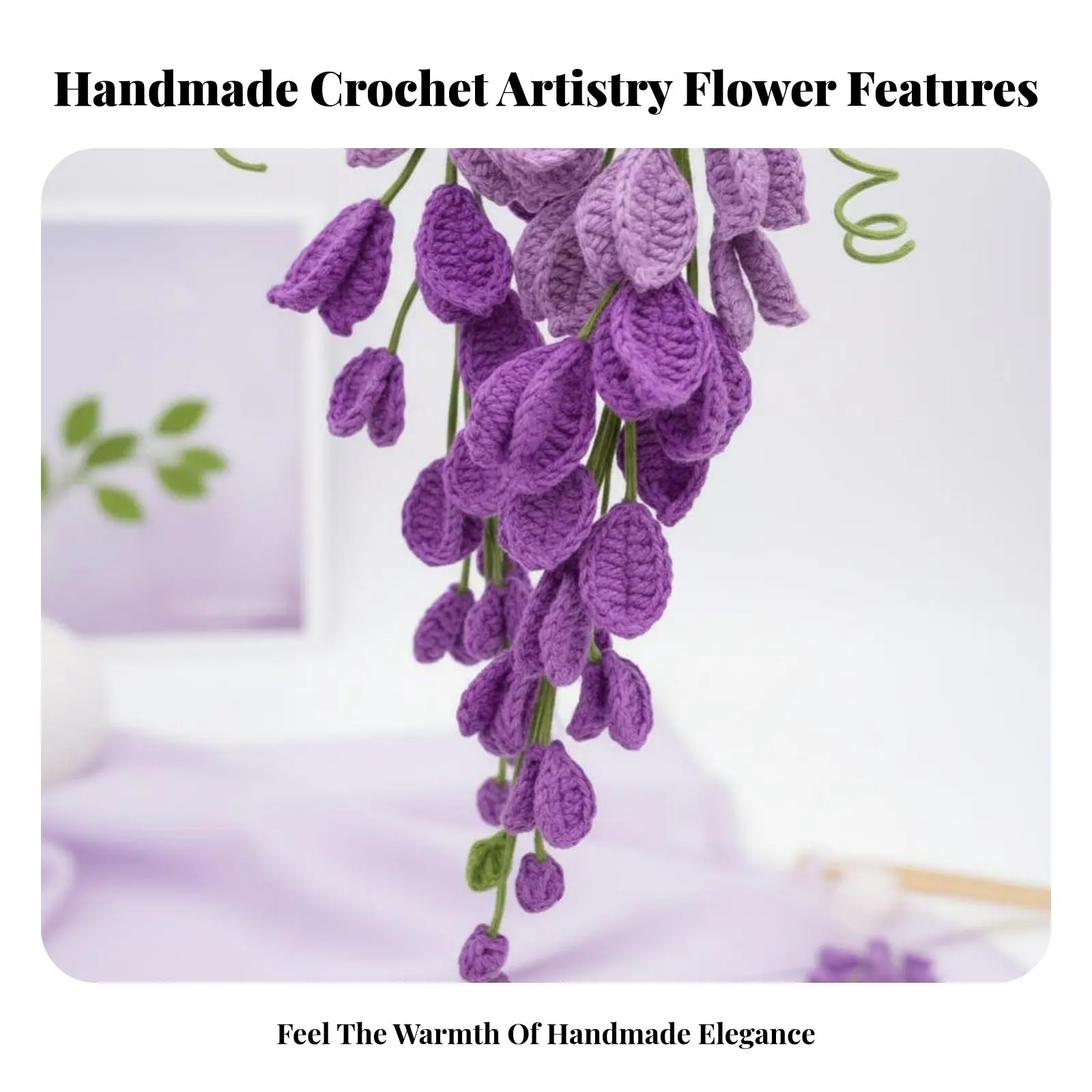 

Цветочная композиция из сирени, готовое изделие из пряжи, связанное крючком, 2025 год, подарок для друзей, подарок на День святого Валентина, декор для дома