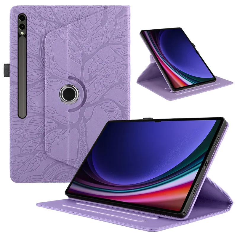 

360 Rotation Cover for Samsung Galaxy Tab S10 Ultra SM-X920 SM-X926B Case Embossed Funda for Galaxy Tab S9 S8 Ultra 14.6 Funda